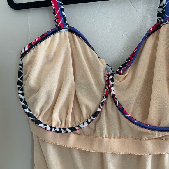 Torrid Retro SlimFix Built Up Bra One Piece Black Red Khaki Size 1 - 14/16 NWOT - Picture 7 of 15